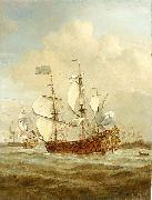 VELDE, Willem van de, the Younger HMS St Andrew at sea in a moderate breeze, painted oil painting